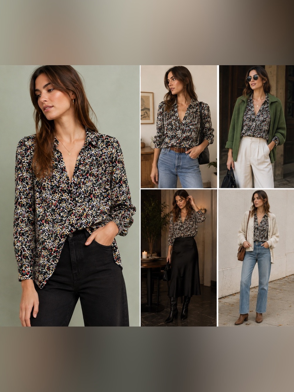 Maeve by Anthropologie Mathilda Floral Pintuck Button Down Blouse Sz. M Boho